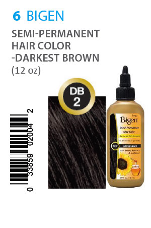 Bigen Semi-Permanent Hair Color #DB2 Darkest Brown #6