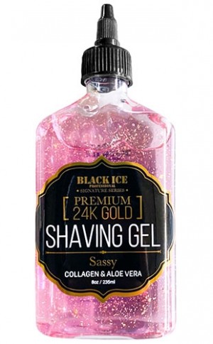 Black Ice 24k Gold Shaving Gel-Sassy#BBC009SAS(8oz)#8-pc