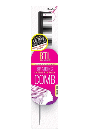 BTL Brading Metal Pin Tail Comb(Black)#BTLT01(12pc)-dz