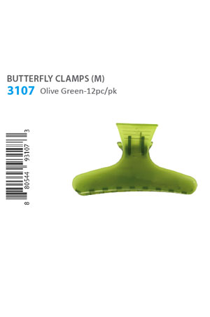Butterfly Clamp (M) #3107 Olive Green -pk