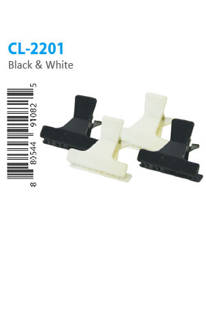 Butterfly Clamp (S) #CL2201 Black&White -pk