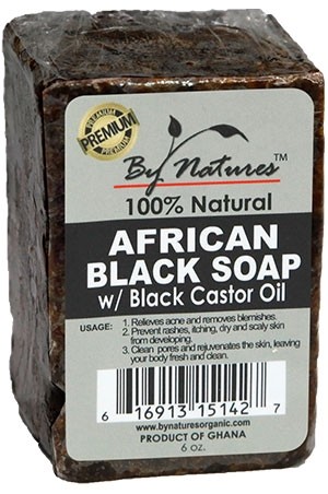 By Natures African Black Soap with Black Caster Oil (6.5oz) #29