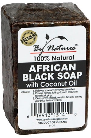 By Natures African Black Soap with Coconut Oil (6.5oz) #28
