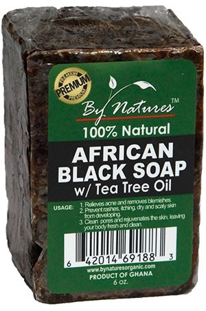By Natures African Black Soap with Tea Tree Oil (6.5oz) #35