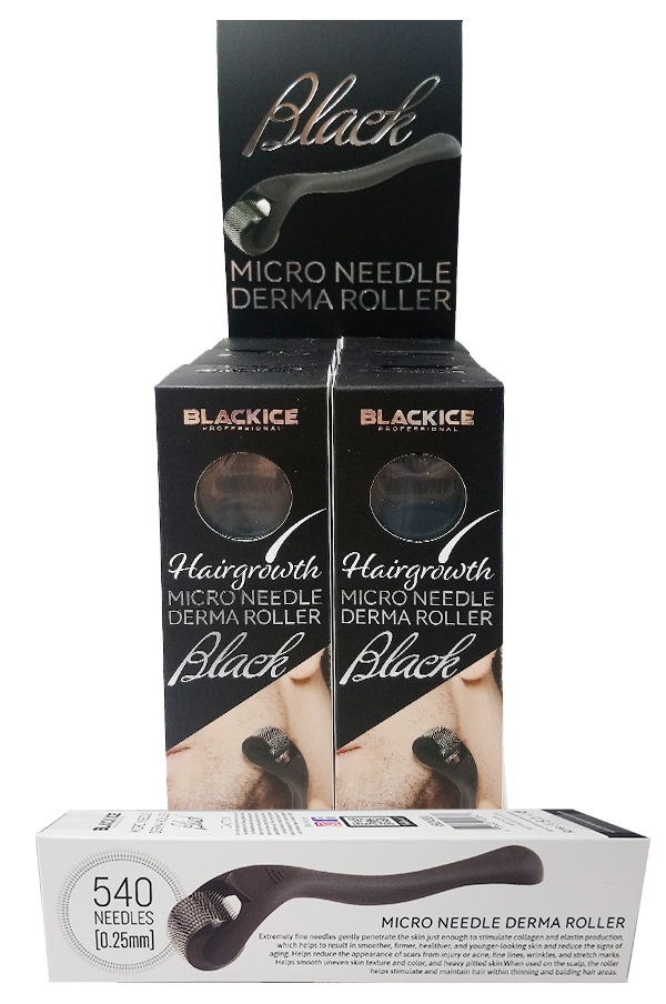 Black Ice Micro Needle Derma Roller(6pc/Display) #BICO41BLA