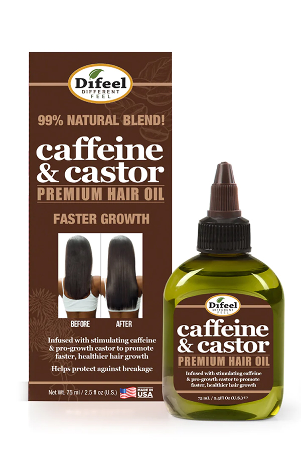 Difeel Caffeine & Castor Premium Hair Oil (2.5 oz) #205