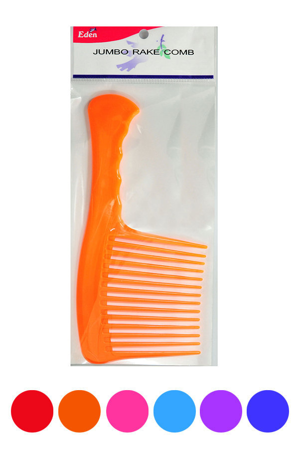 Eden Jumbo Rake Comb -Assorted (12pc/dz) #36213 -dz