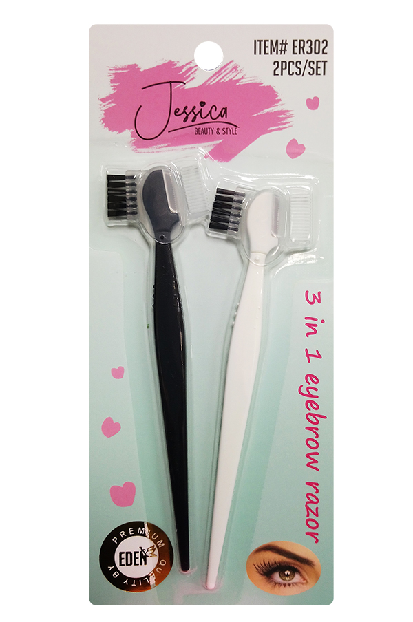 EDEN Jessica 3 in 2 Eyebrow Razor(2pc/set)#ER302-dz