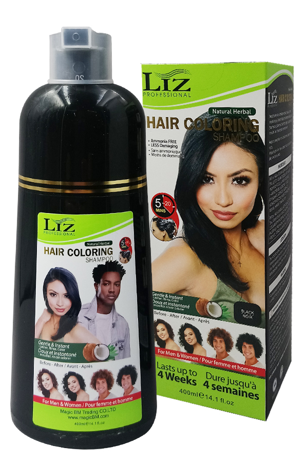 Liz Hair Coloring Shampoo - Black (400 ml) #30