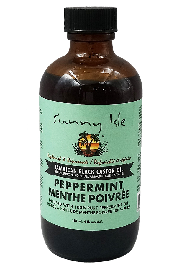 Sunny Isle Jamaican Black Castor Oil PEPPERMINT  (4 oz) #63