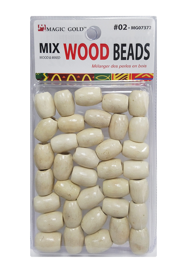 Magic Gold Mix Wood Beads #MG07372 - pc