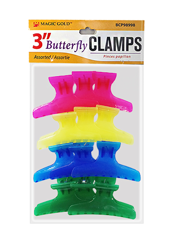 Magic Gold 3" Butterfly Clamps (Asst) #BCP98998 - pk
