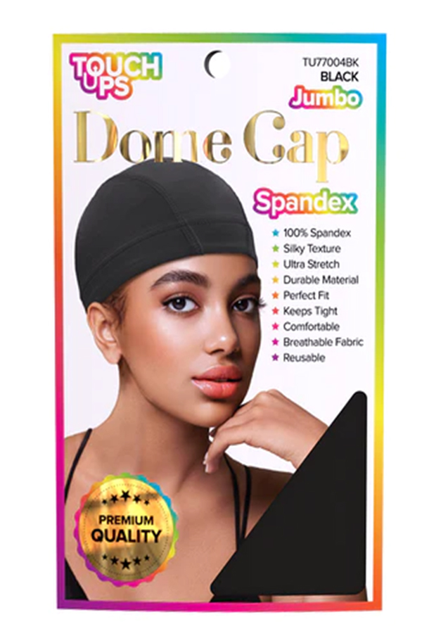 Touch Ups Dome Cap Spandex #TU77004BK Jumbo (Black) - dz
