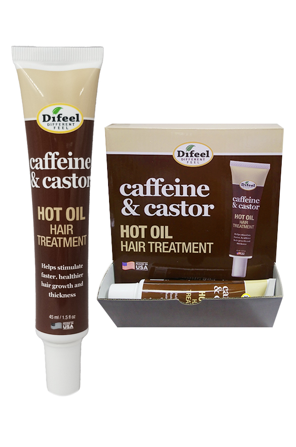 Difeel Hot Oil Hair Treatment - Caffeine & Castor (1.5 oz/36 pc) #211