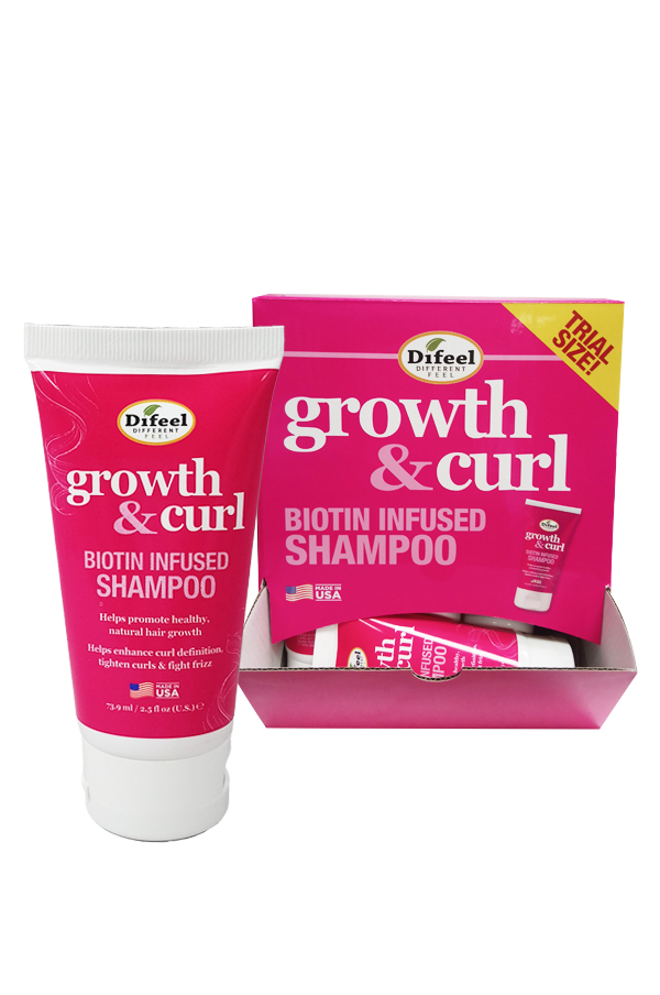 Difeel Biotin Growth & Curl Shampoo - Trial (2.5 oz/12 pc) #214