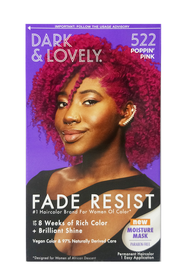 Dark & Lovely Fade Resist Hair Color Kit #522 Poppin' Pink