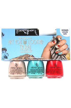 China Glaze  Art You Looking Tribal -3pc w/Stripe Rite#82655