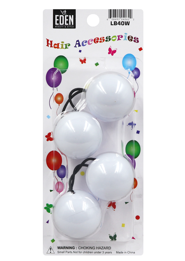 EDEN 40mm Hair Ball -White #LB40W -pk