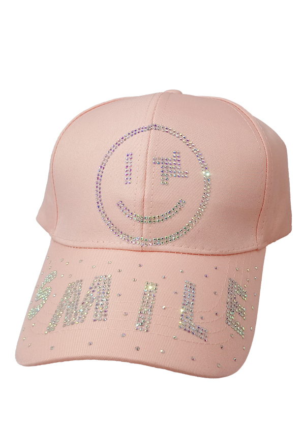 SMA RINESTONE CAP 208 (Pink Smile) - pc