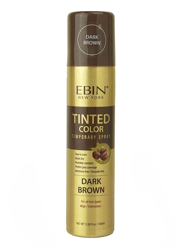 Ebin Tinted Color Temporary Spray -Dark Brown (3.38 oz) #215