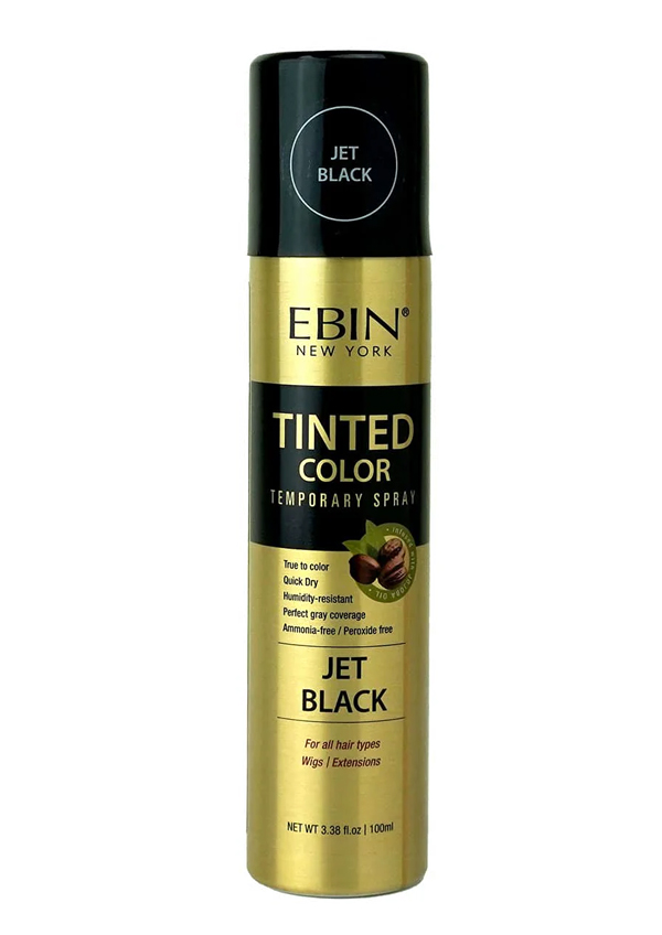 Ebin Tinted Color Temporary Spray - Jet Black (3.38 oz) #217