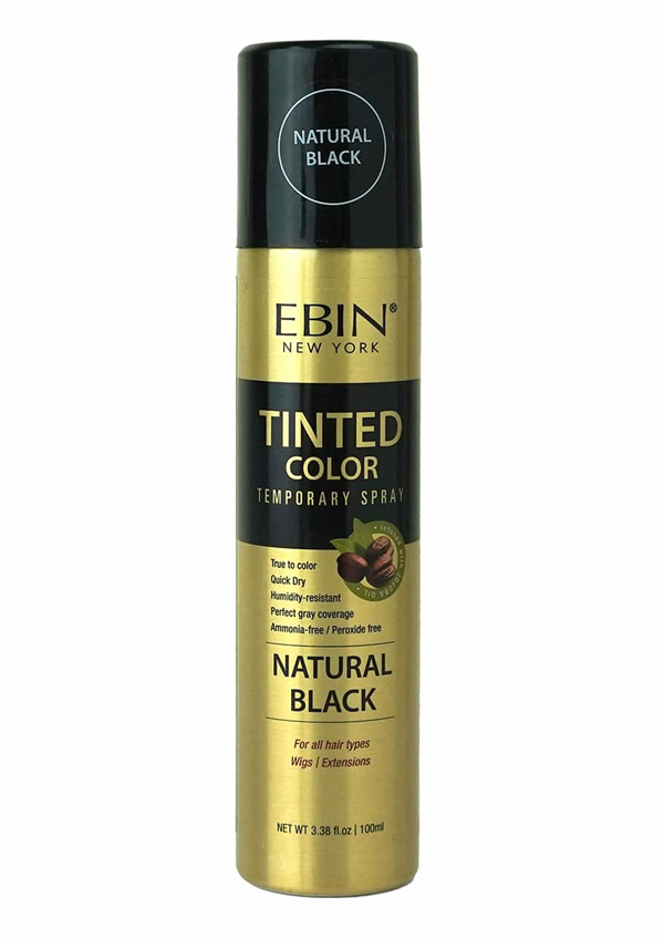 Ebin Tinted Color Temporary Spray -Natural Black (3.38 oz) #218