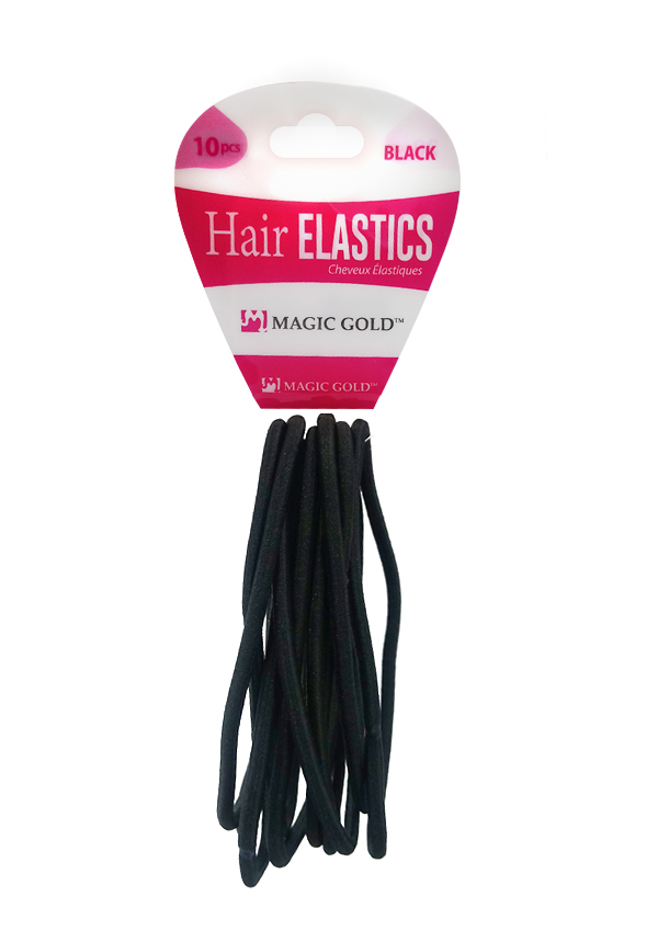 Magic Gold Hair Elastics Band -Black #95947 (10pc/pk) -dz