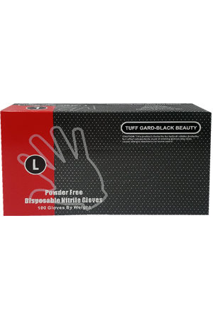 Tuff Gard-Black Beauty -PowderFree Disposable Gloves (L/100pc) #43-20WN-BK-L-pk