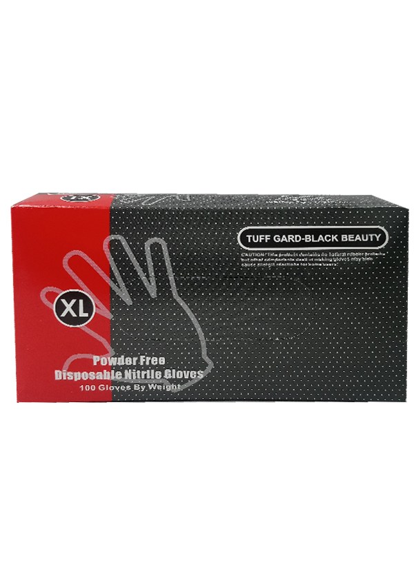 Tuff Gard-Black Beauty -PowderFree Disposable Gloves (XL/100 pc) #43-20WN-BK-XL -pk