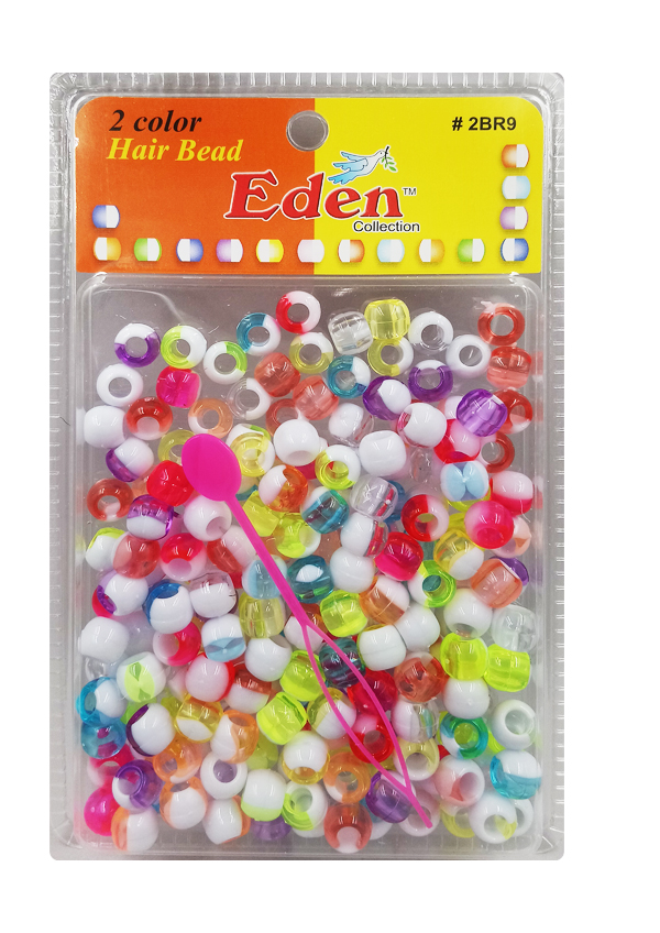 Eden 2 color Medium Round Bead #BR9-W/CM -pk