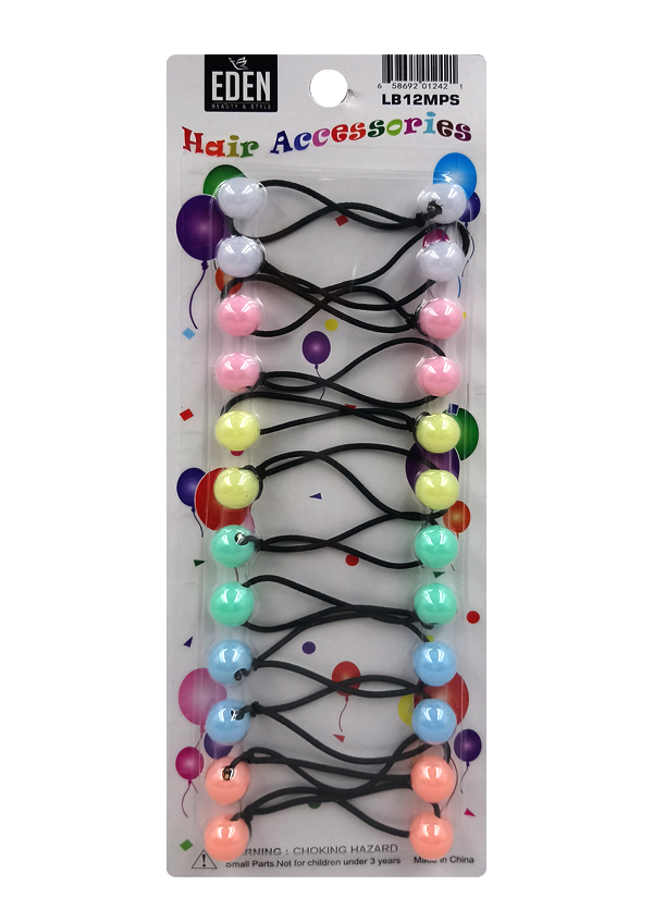 Eden 12mm Hair Ball-Metal Patel Assorted #LB12MPS -pk