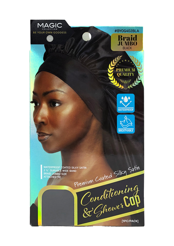 Magic Conditioning & Shower Cap-Braid Jumbo/Black #BYOG402BLA -pc