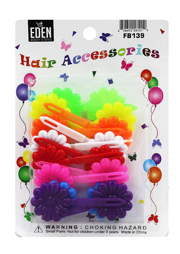 Eden Flower Hair Barrette -Assorted #FB139 -pk