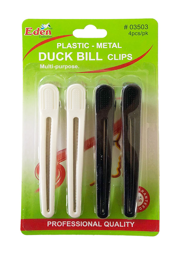 Eden Duck Bill Clips_Plastic+Metal #03503 (4pcs/pk) -dz