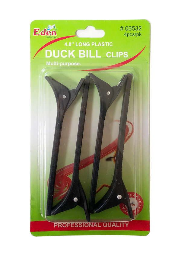 Eden Duck Bill Clips_4.8"Long Plastic #03532 (4pcs/pk) -dz