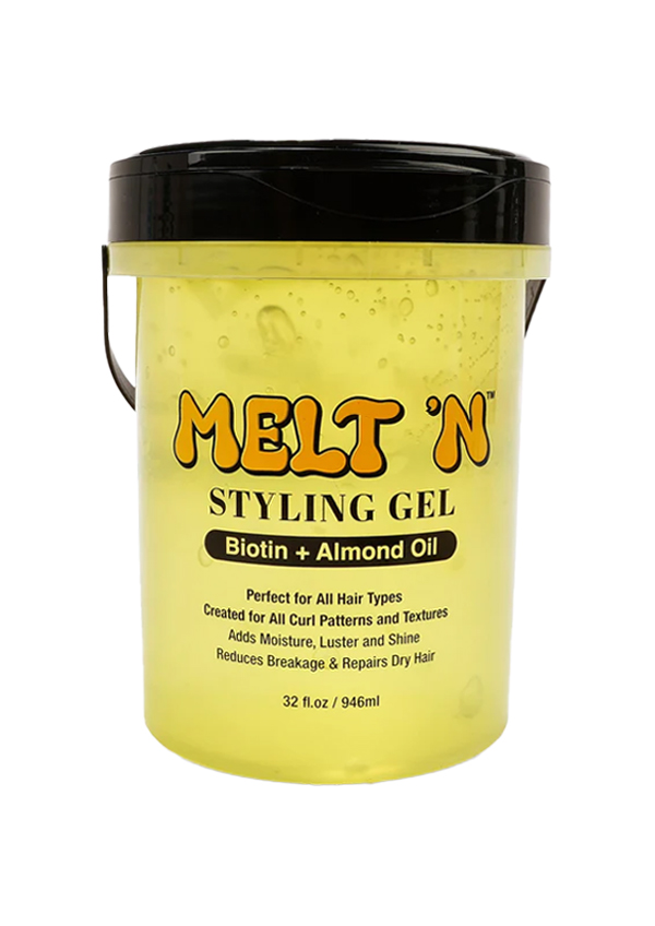 Ebin MELT’N Styling Gel -Yellow Biotin + Almond Oil (32 oz/946 ml) #246