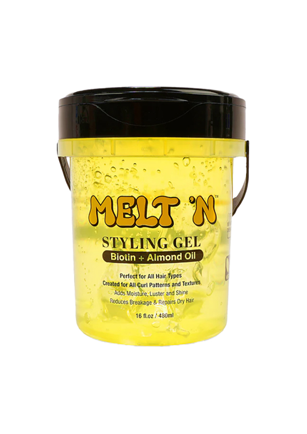 Ebin MELT’N Styling Gel -Yellow Biotin + Almond Oil (16 oz/480ml) #249