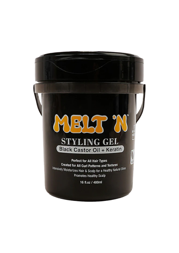 EBIN MELT’N Styling Gel -Black Black Caster Oil + Keratin (16 oz/480 ml) #251