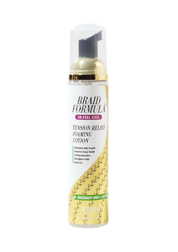 Ebin Braid Formula Dr.Feel Cool Tension Relief Foaming Lotion Rosemary Mint+Biotin (3.38 oz/100 ml) #272