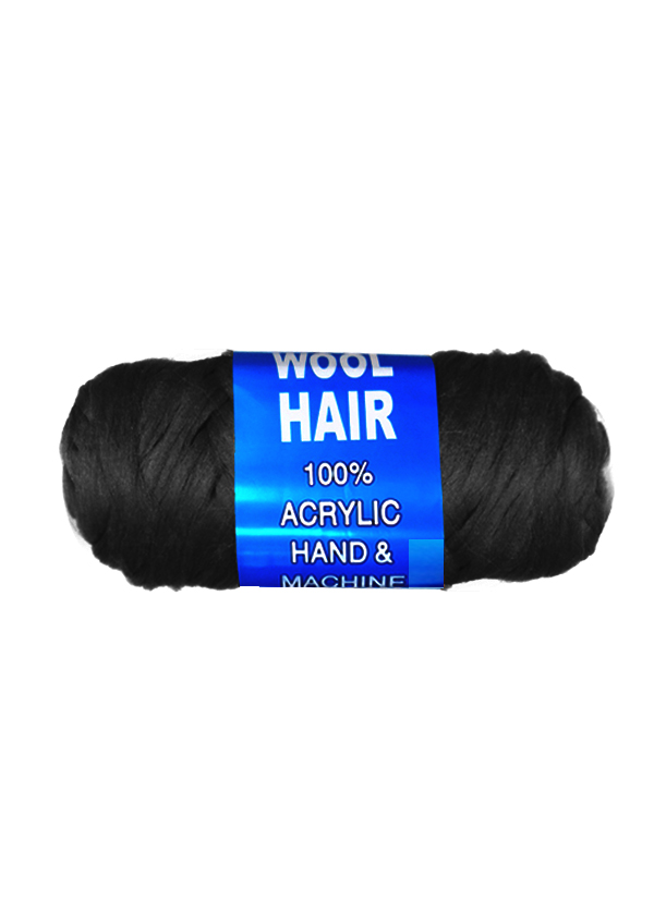 Brazil Wool Hair Knitting Yarn -Black #MG83471 (80 g) -pc