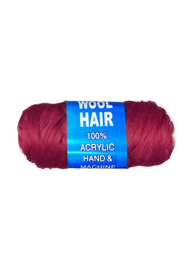 Brazil Wool Hair Knitting Yarn -Burgundy #MG83475 (80 g) -pc