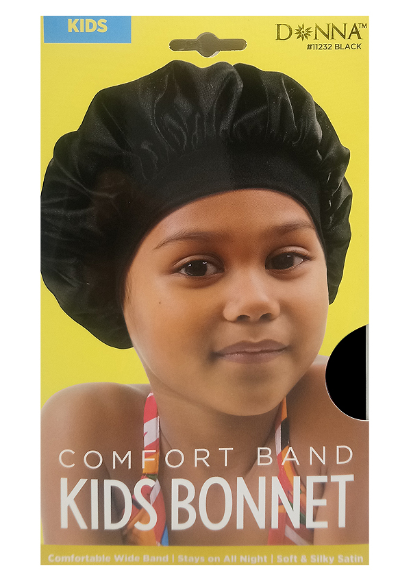 Donna Comfort Band Kids Bonnet #11232 Black - dz