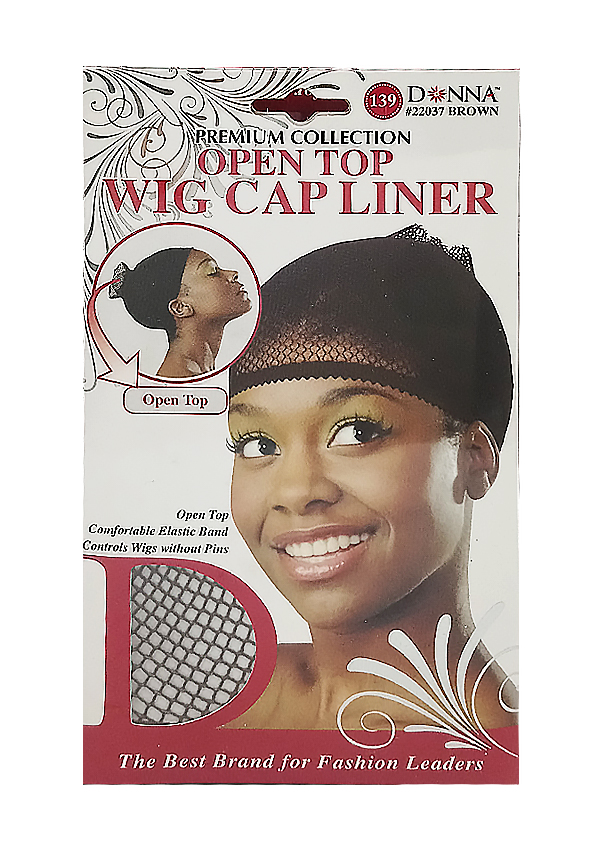 Donna Open Top Wig Cap Liner #22037 Brown -dz