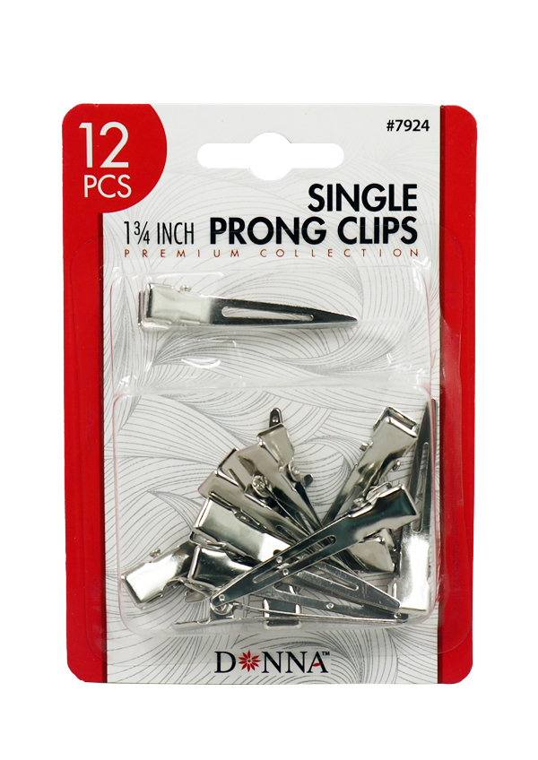 Donna Single Prong Clips #7924 (12 pcs/pk) -dz