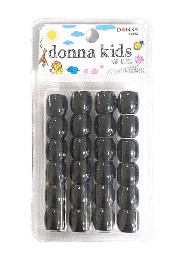 Donna Kids Jumbo Hair Beads #5542 Black - pc