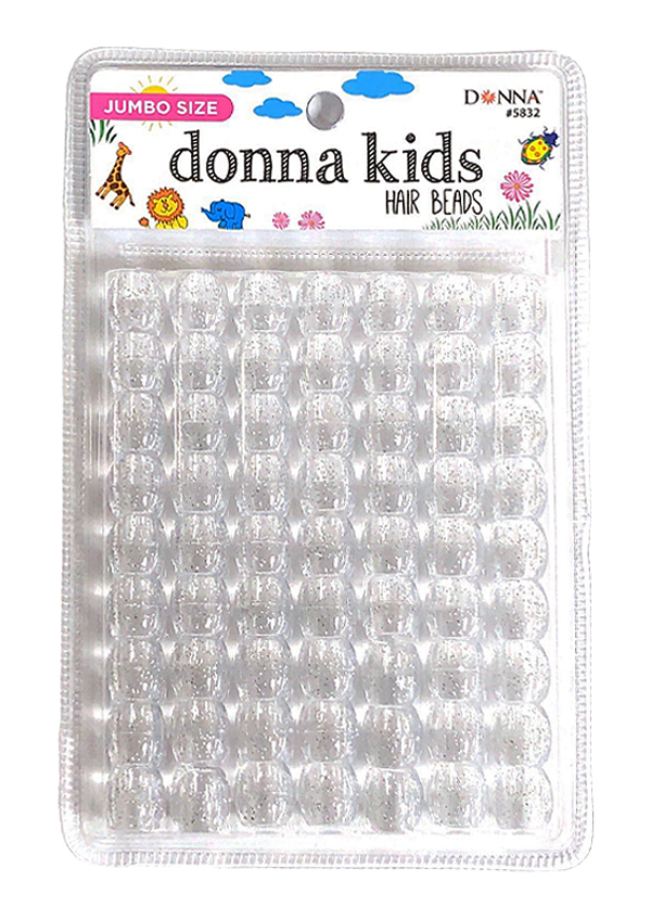 Donna Kids Jumbo LG PK Bead #5832 Silver Glitter - pc