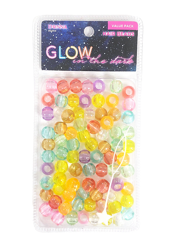 Donna Glow In The Dark Bead  Value Pack #5994 Clear Color Mixed - pc