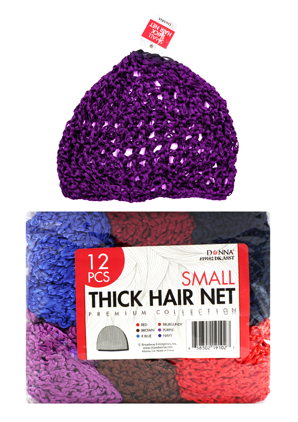 Donna thick Hair Net (Small) #19102 Asst (12 pc/pk) -dz