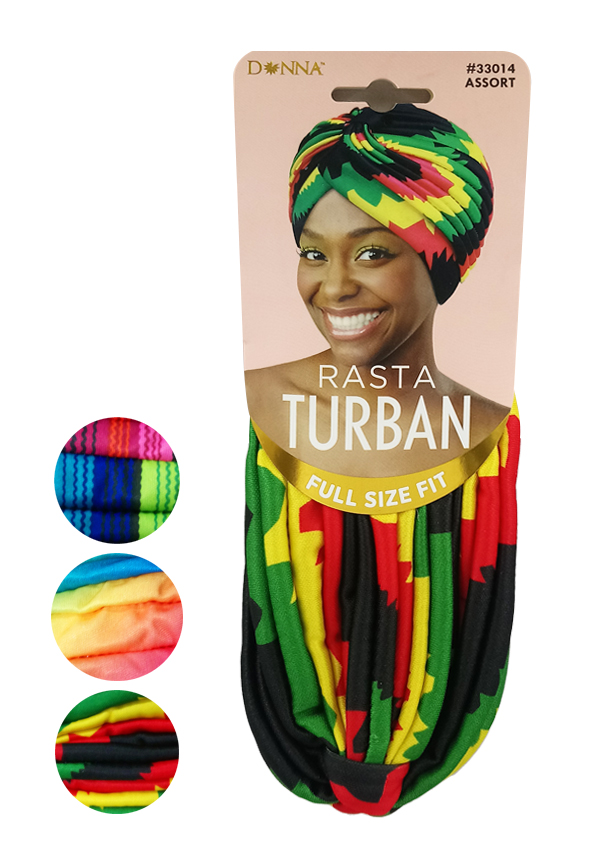 Donna Rasta Turban #33014 Assort (12pc/pk) - dz