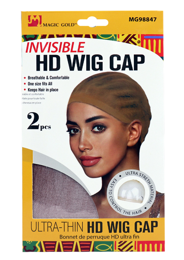 Magic Gold Invisible HD Wig Cap #MG98847 D.Brown (2 pc/pk) -dz